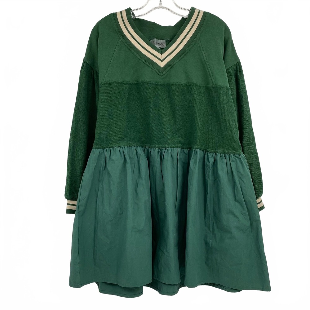 AS Revival Green Cream Sweatshirt Mini Dress | Women’s S